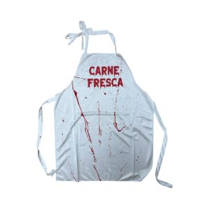 Delantal Blanco con Sangre Carne Fresca x1u