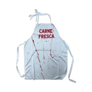 Delantal Blanco con Sangre Carne Fresca x1u