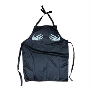 Delantal Negro Manos Esqueléticas x1u