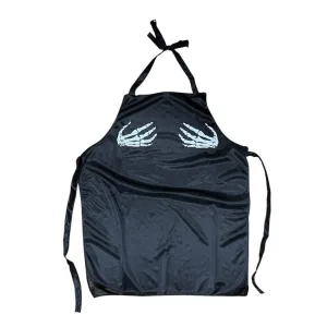 Delantal Negro Manos Esqueléticas x1u