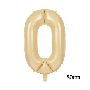 Globo Numero 0 Color Crema 80cm De Alto