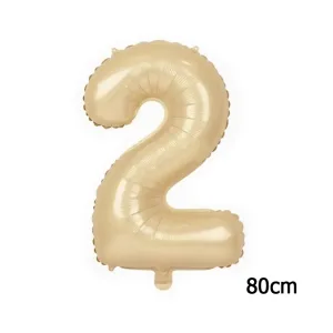 Globo Numero 2 Color Crema 80cm De Alto