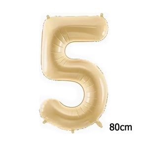 Globo Numero 5 Color Crema 80cm De Alto