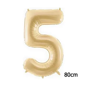 Globo Numero 5 Color Crema 80cm De Alto