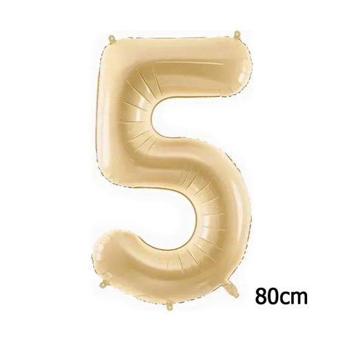 Globo Numero 5 Color Crema 80cm De Alto