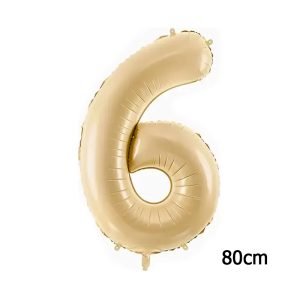 Globo Numero 6 Color Crema 80cm De Alto