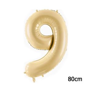 Globo Numero 9 Color Crema 80cm De Alto