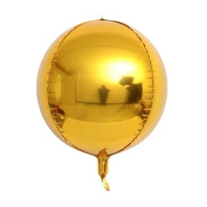 Globo Metalizado Dorado Redondo 25 Cm