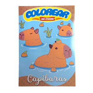 Libritos para Colorear Con Stickers Modelo Capibara