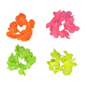 Pulsera con Flores Fluo Lisas Elástica (Colores Surtidos) x1 Unidad