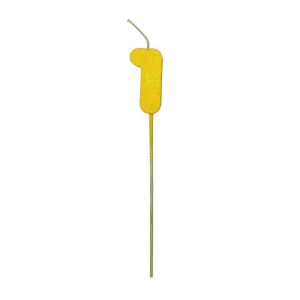 Pinche Vela Gibre Goma Eva Numero 1 Amarillo TKS x1 Unidad