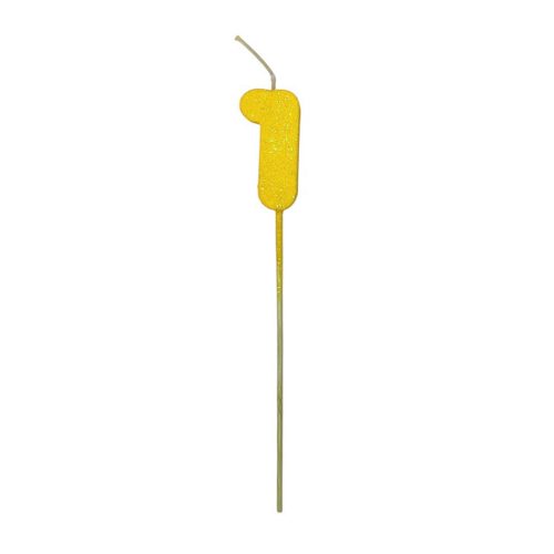 Pinche Vela Gibre Goma Eva Numero 1 Amarillo TKS x1 Unidad