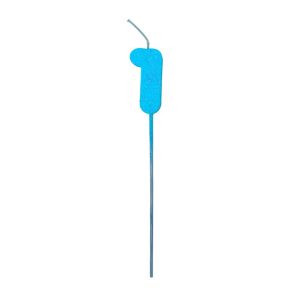 Pinche Vela Gibre Goma Eva Numero 1 Celeste TKS x1 Unidad