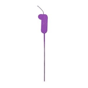 Pinche Vela Gibre Goma Eva Numero 1 Lila TKS x1 Unidad