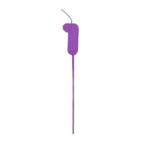 Pinche Vela Gibre Goma Eva Numero 1 Lila TKS x1 Unidad