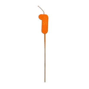 Pinche Vela Gibre Goma Eva Numero 1 Naranja TKS x1 Unidad