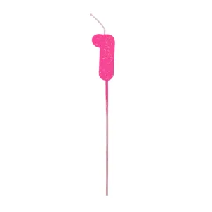 Pinche Vela Gibre Goma Eva Numero 1 Fucsia TKS x1 Unidad