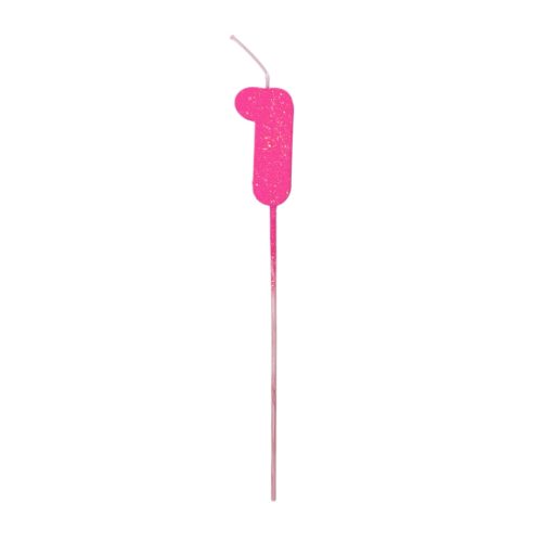 Pinche Vela Gibre Goma Eva Numero 1 Fucsia TKS x1 Unidad