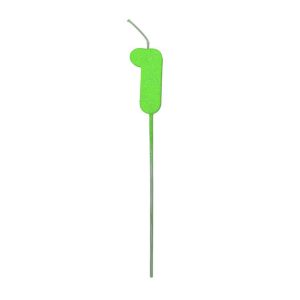 Pinche Vela Gibre Goma Eva Numero 1 Verde TKS x1 Unidad