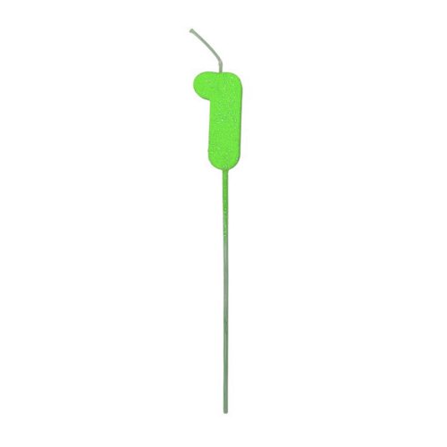 Pinche Vela Gibre Goma Eva Numero 1 Verde TKS x1 Unidad
