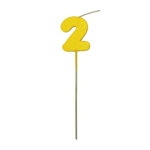 Pinche Vela Gibre Goma Eva Numero 2 Amarillo TKS x1 Unidad
