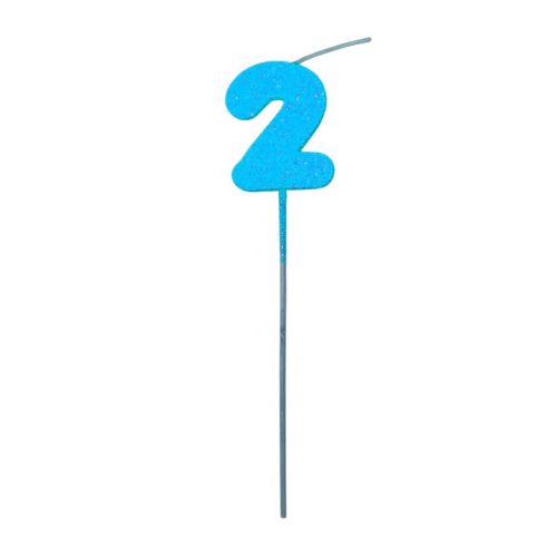 Pinche Vela Gibre Goma Eva Numero 2 Celeste TKS x1 Unidad
