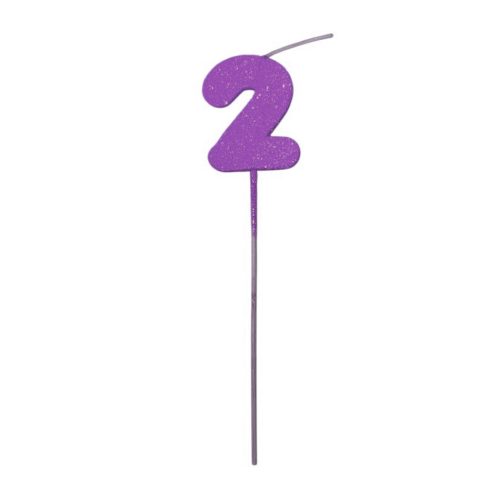 Pinche Vela Gibre Goma Eva Numero 2 Lila TKS x1 Unidad
