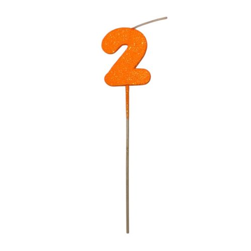 Pinche Vela Gibre Goma Eva Numero 2 Naranja TKS x1 Unidad