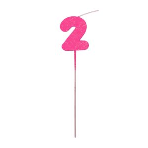 Pinche Vela Gibre Goma Eva Numero 2 Fucsia TKS x1 Unidad