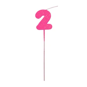 Pinche Vela Gibre Goma Eva Numero 2 Fucsia TKS x1 Unidad