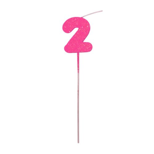 Pinche Vela Gibre Goma Eva Numero 2 Fucsia TKS x1 Unidad