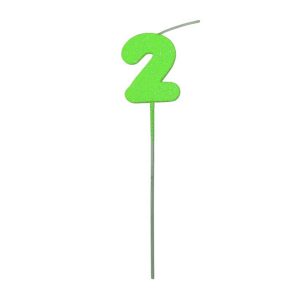 Pinche Vela Gibre Goma Eva Numero 2 Verde TKS x1 Unidad