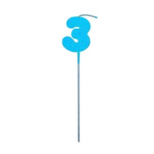 Pinche Vela Gibre Goma Eva Numero 3 Celeste TKS x1 Unidad
