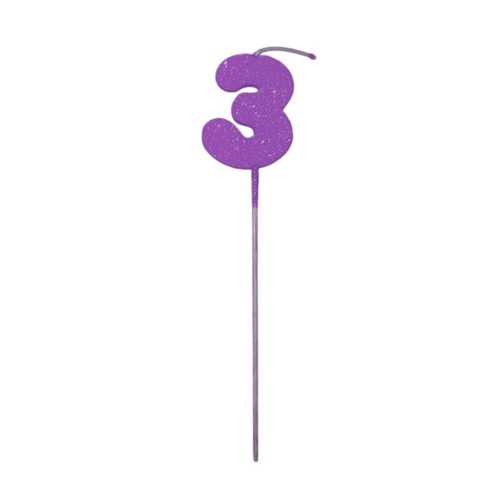 Pinche Vela Gibre Goma Eva Numero 3 Lila TKS x1 Unidad