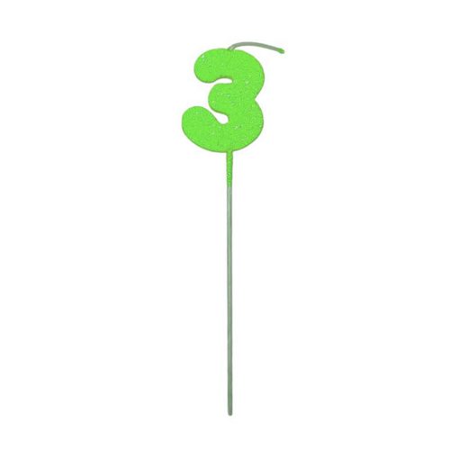 Pinche Vela Gibre Goma Eva Numero 3 Verde TKS x1 Unidad