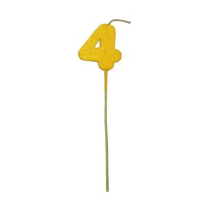 Pinche Vela Gibre Goma Eva Numero 4 Amarillo TKS x1 Unidad