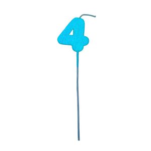 Pinche Vela Gibre Goma Eva Numero 4 Celeste TKS x1 Unidad