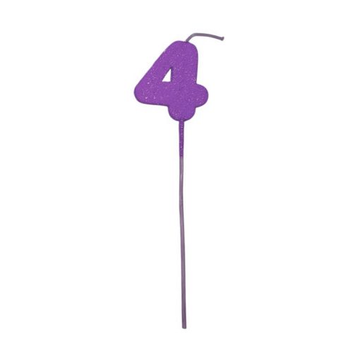 Pinche Vela Gibre Goma Eva Numero 4 Lila TKS x1 Unidad