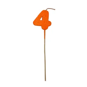 Pinche Vela Gibre Goma Eva Numero 4 Naranja TKS x1 Unidad