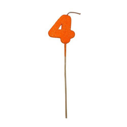 Pinche Vela Gibre Goma Eva Numero 4 Naranja TKS x1 Unidad