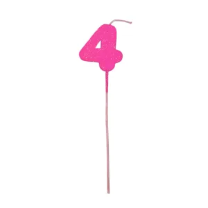 Pinche Vela Gibre Goma Eva Numero 4 Fucsia TKS x1 Unidad