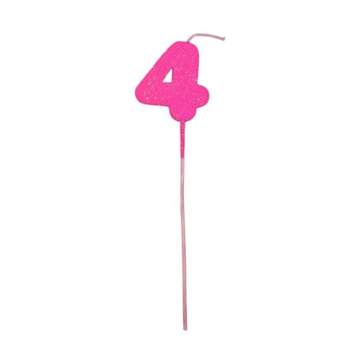 Pinche Vela Gibre Goma Eva Numero 4 Fucsia TKS x1 Unidad