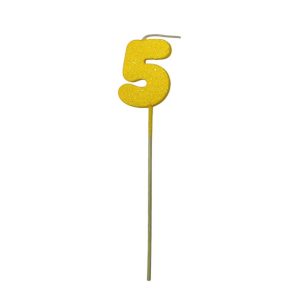 Pinche Vela Gibre Goma Eva Numero 5 Amarillo TKS x1 Unidad
