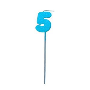 Pinche Vela Gibre Goma Eva Numero 5 Celeste TKS x1 Unidad
