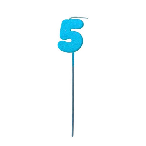 Pinche Vela Gibre Goma Eva Numero 5 Celeste TKS x1 Unidad