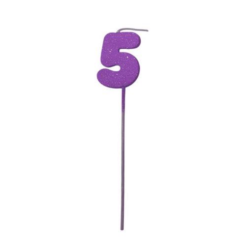 Pinche Vela Gibre Goma Eva Numero 5 Lila TKS x1 Unidad