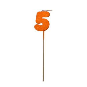 Pinche Vela Gibre Goma Eva Numero 5 Naranja TKS x1 Unidad
