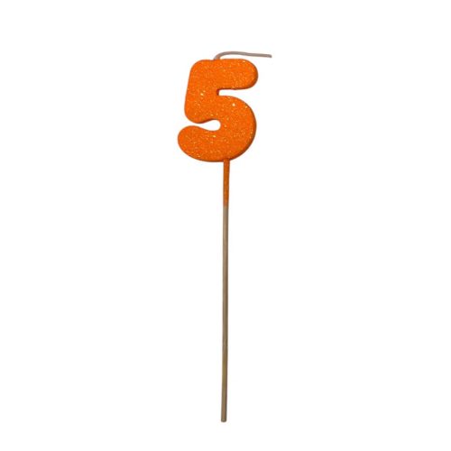 Pinche Vela Gibre Goma Eva Numero 5 Naranja TKS x1 Unidad