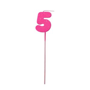 Pinche Vela Gibre Goma Eva Numero 5 Fucsia TKS x1 Unidad
