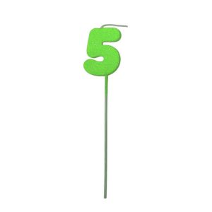 Pinche Vela Gibre Goma Eva Numero 5 Verde TKS x1 Unidad